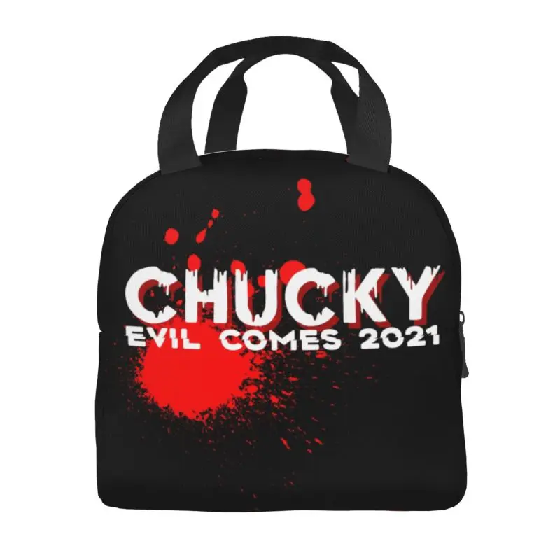 Chucky Evil Comes 2021 Insulated Lunch Bag for Women Portable Child's Play Scary Thermal Cooler Bento Box Office Work School