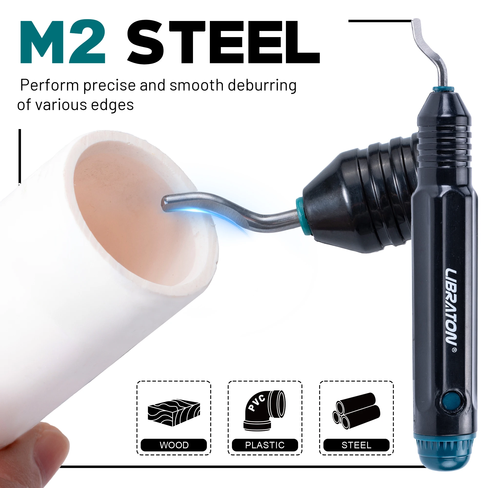 PVC Pipe Cutter, 42mm Plastic Pipe Cutter with Deburring Tool for PVC, PEX, Plastic PPR Hoses and Plumbing Pipe, 2PCS Hand Tools