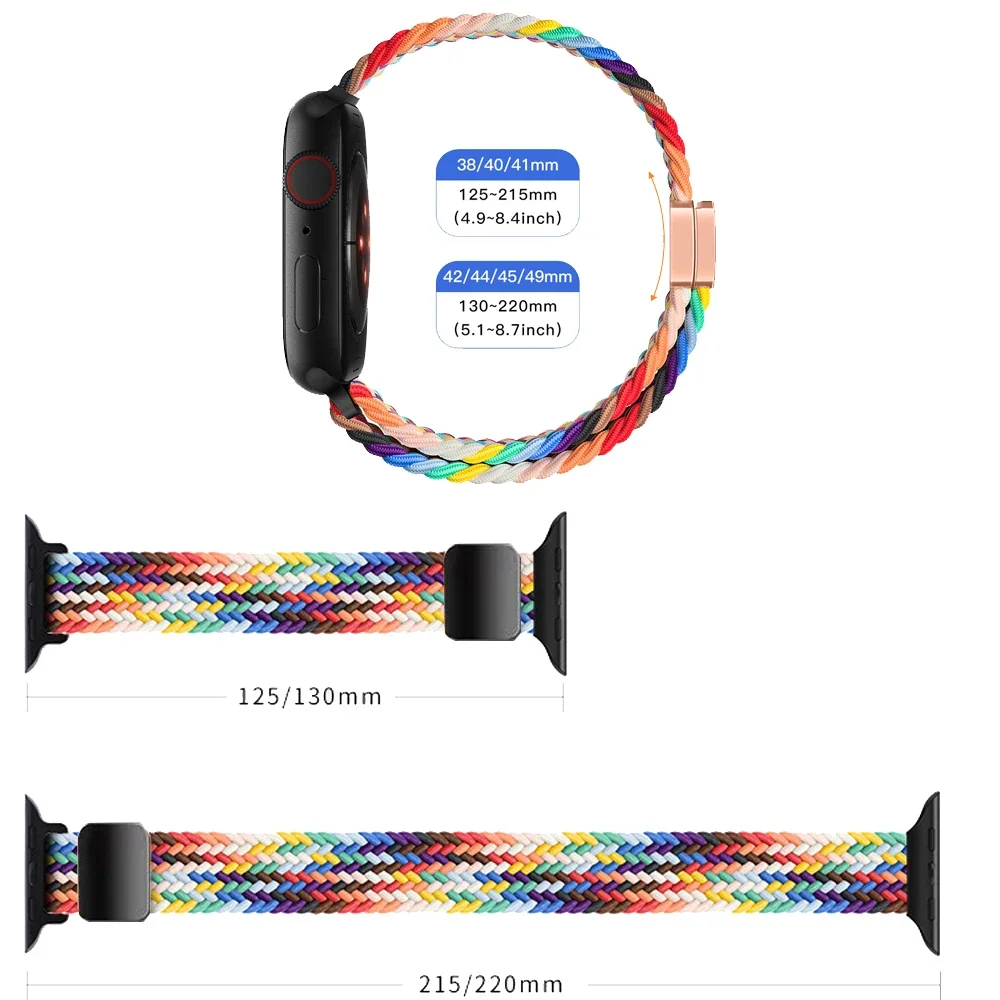 حزام مضفر لساعة أبل 46 مللي متر 42 مللي متر 44 مللي متر 45 مللي متر 49 مللي متر 40/41 مللي متر النايلون المغناطيسي كوريا سوار سلسلة 10 9 8 7 6 5 SE الترا