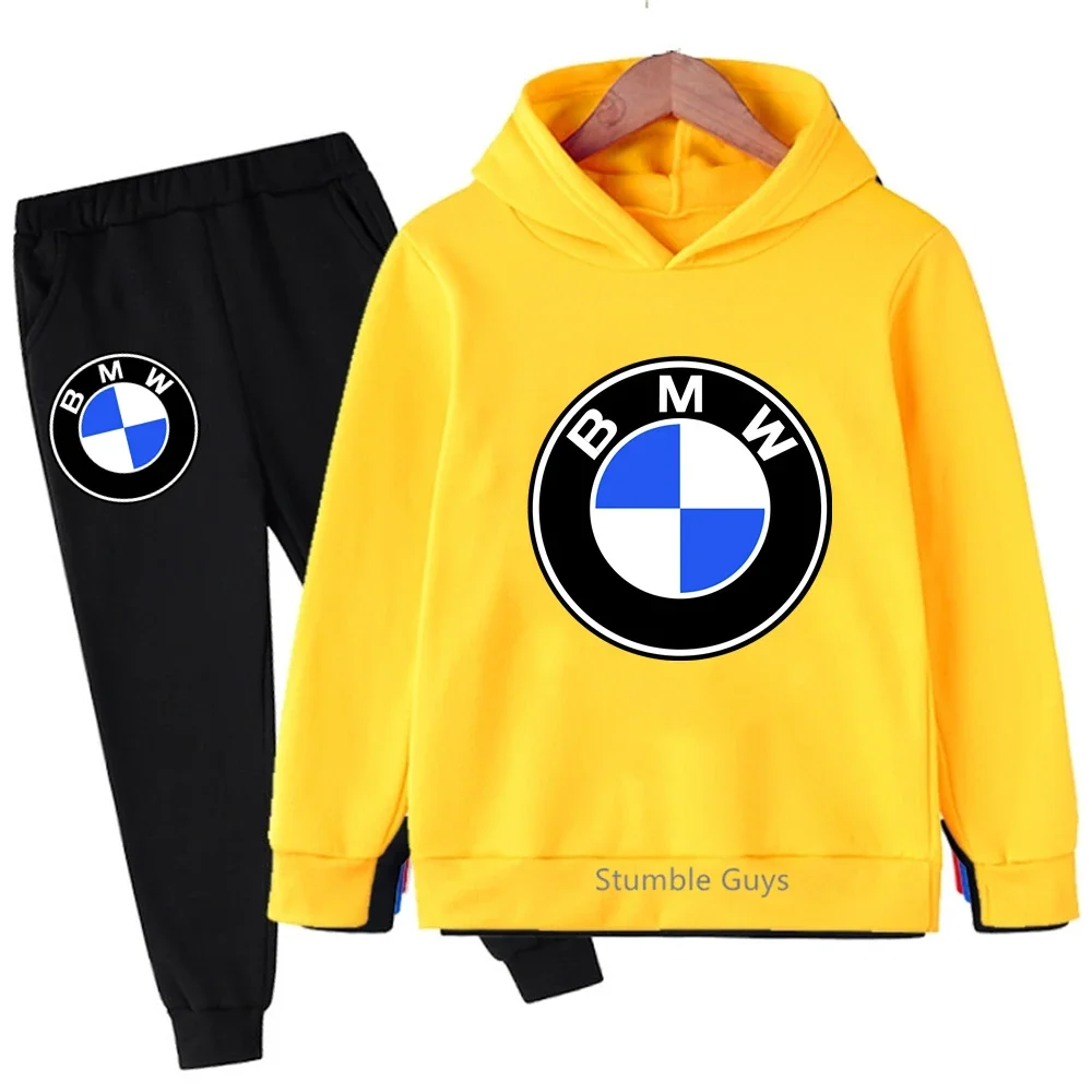 Zestaw BMW dla dzieci: bluza z kapturem, jesienno-zimowa odzież chłopięca, ciepła bluza dziewczęca, dres, styl miejski, odzież codzienna. ​