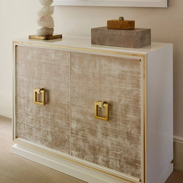American light luxury solid wood household door double door shoe cabinet modern European living room partition cabinet