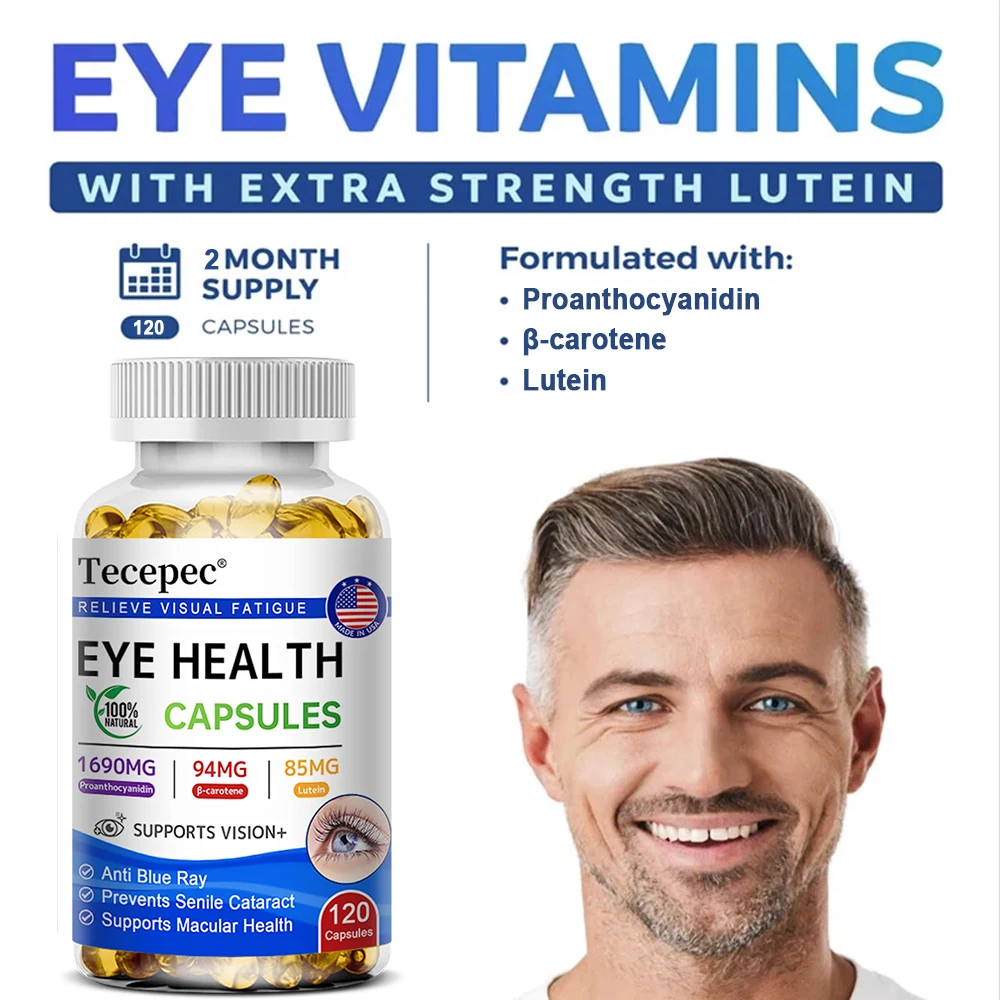 Lutein +Proanthocyanidin - Super Vision Support Supplement, Supports Eye Health, 120 Softgels