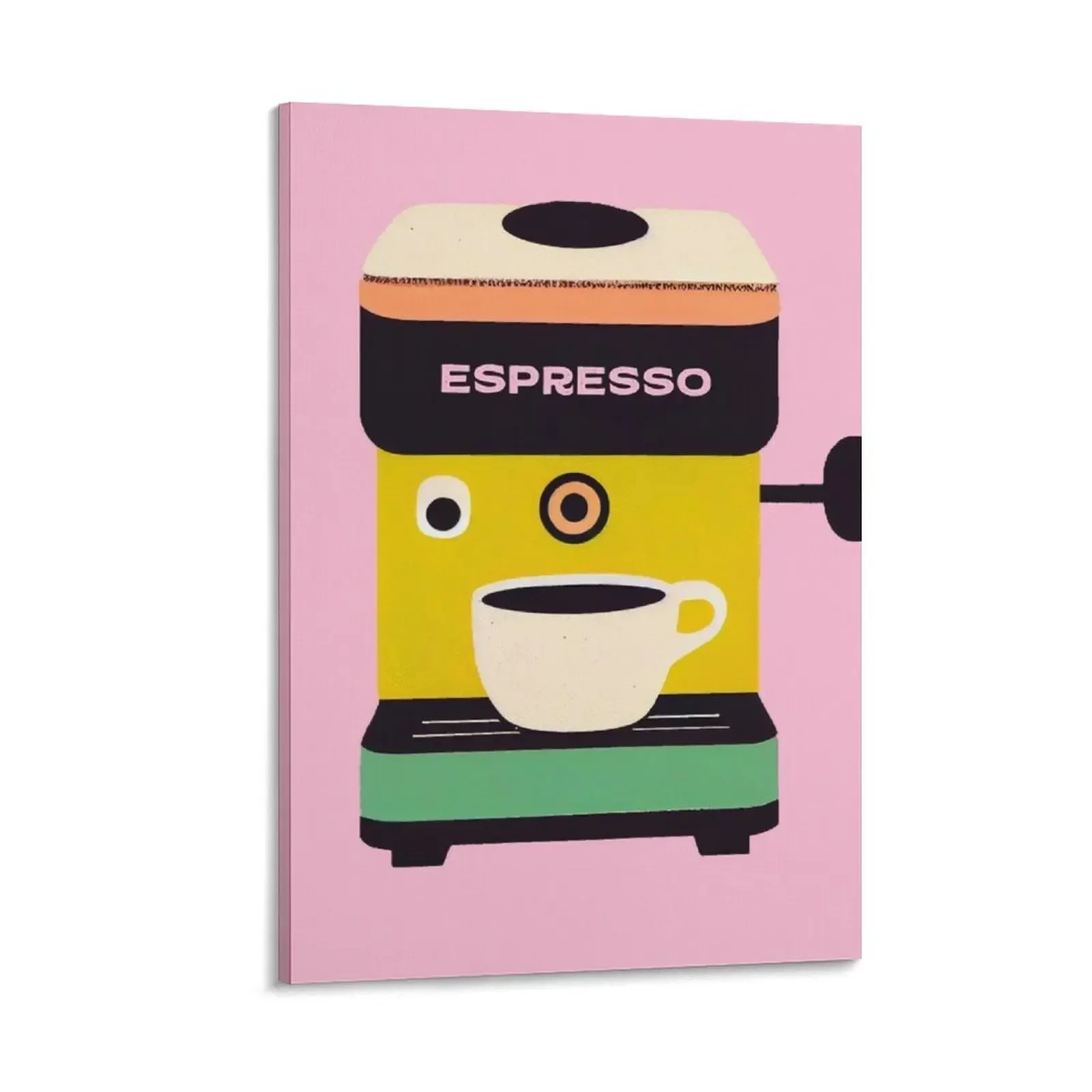 

Esspresso Machine Retro Morning Pink Yellow Modern Art Canvas Painting aesthetic room decoration poster anime aesthetic room