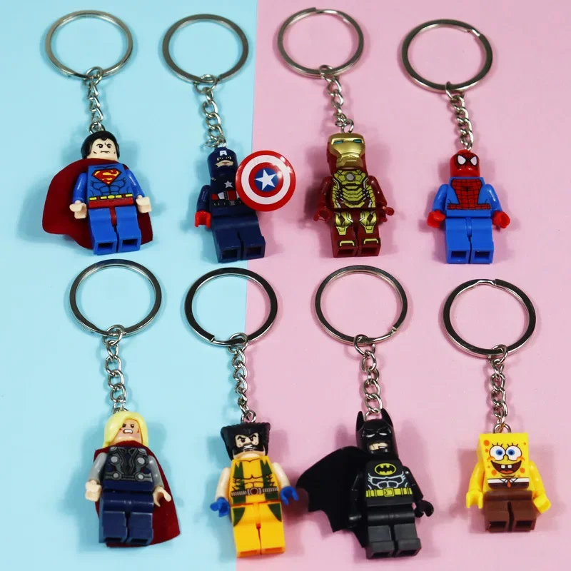 Avengers Spider-Man Iron Man Anime Character Key Chain Action Figure Backpack Car Pendant Holiday Gift Toys