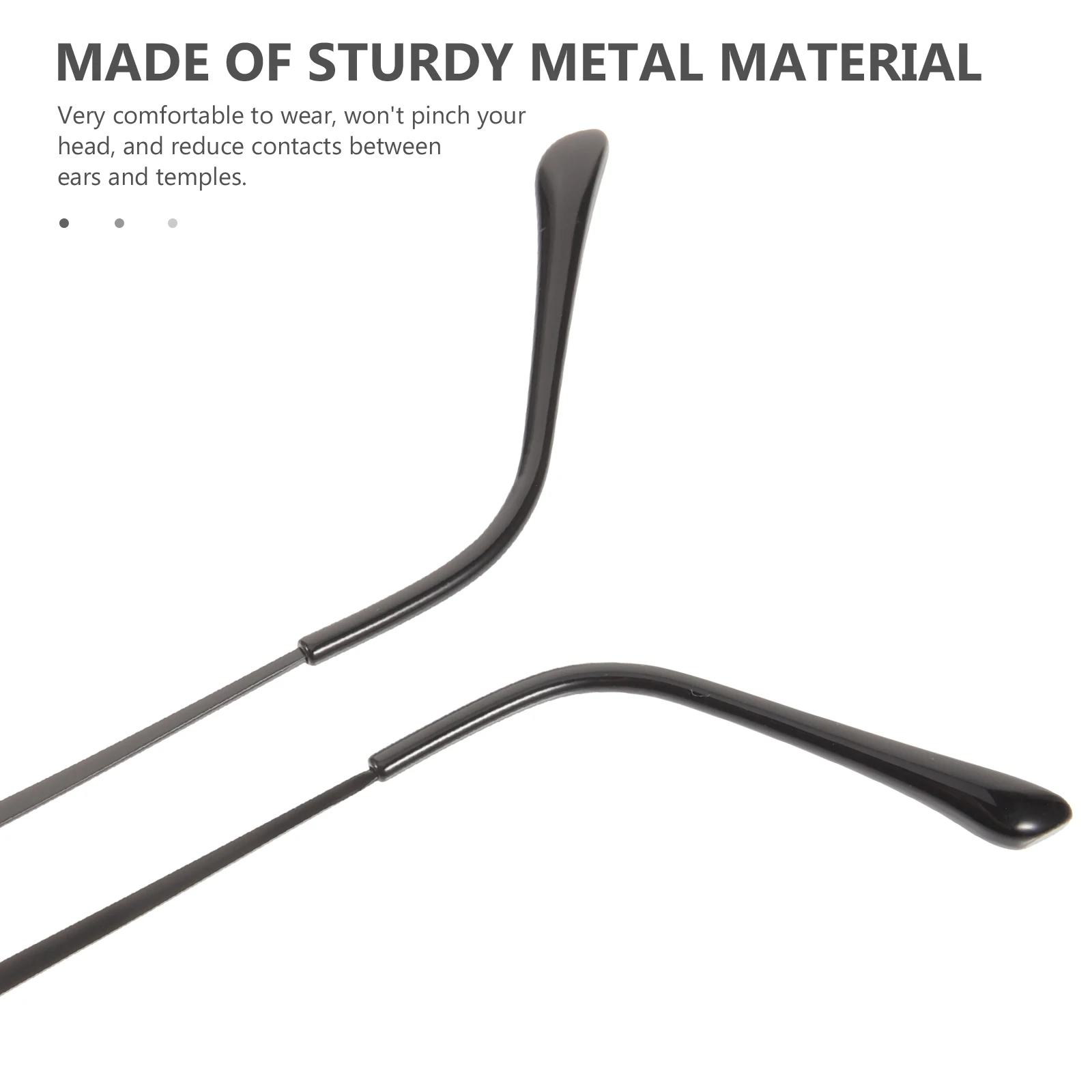 

2pcs Black Glasses Accessories Durable Metal Replacement Temple Arms for Eyeglasses Sunglasses Repair Kit Comfortable Wear