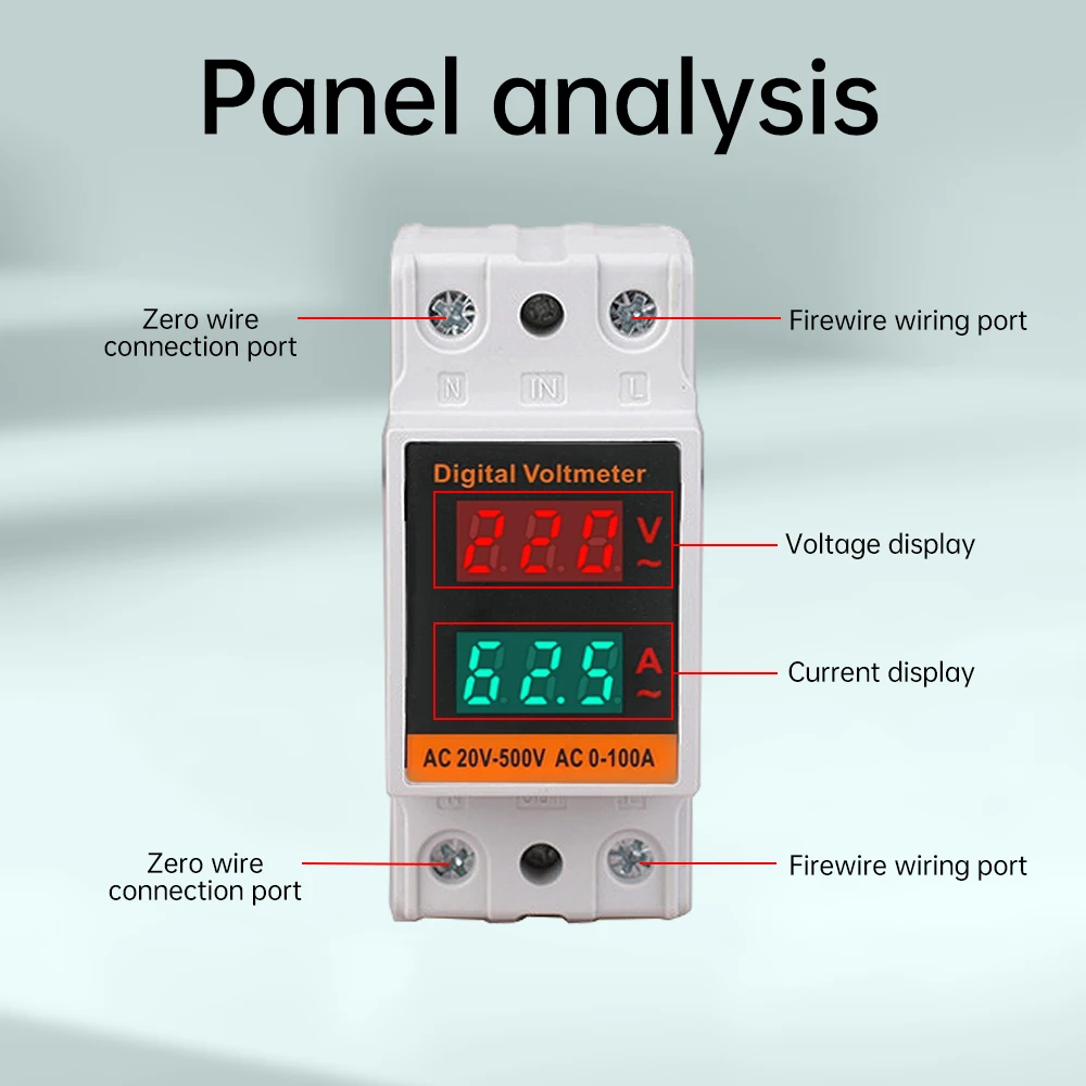 Watomierz na szynę Din Woltomierz Amperomierz Miernik mocy AC50-500V 100A Wielofunkcyjny wolt Amp Moc Energia Napięcie Prąd Montior
