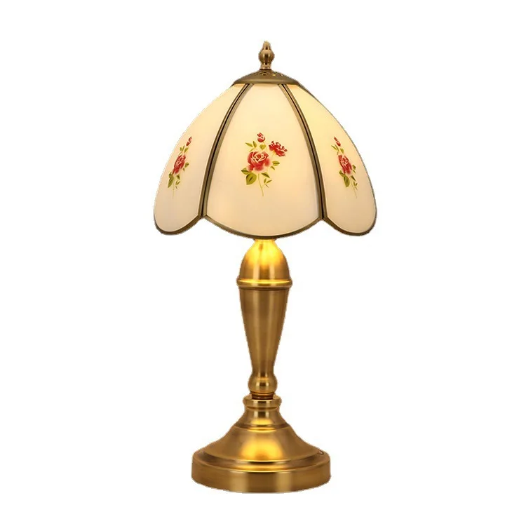 

American style, all copper desk lamp, retro luxury, living room, bedroom, home