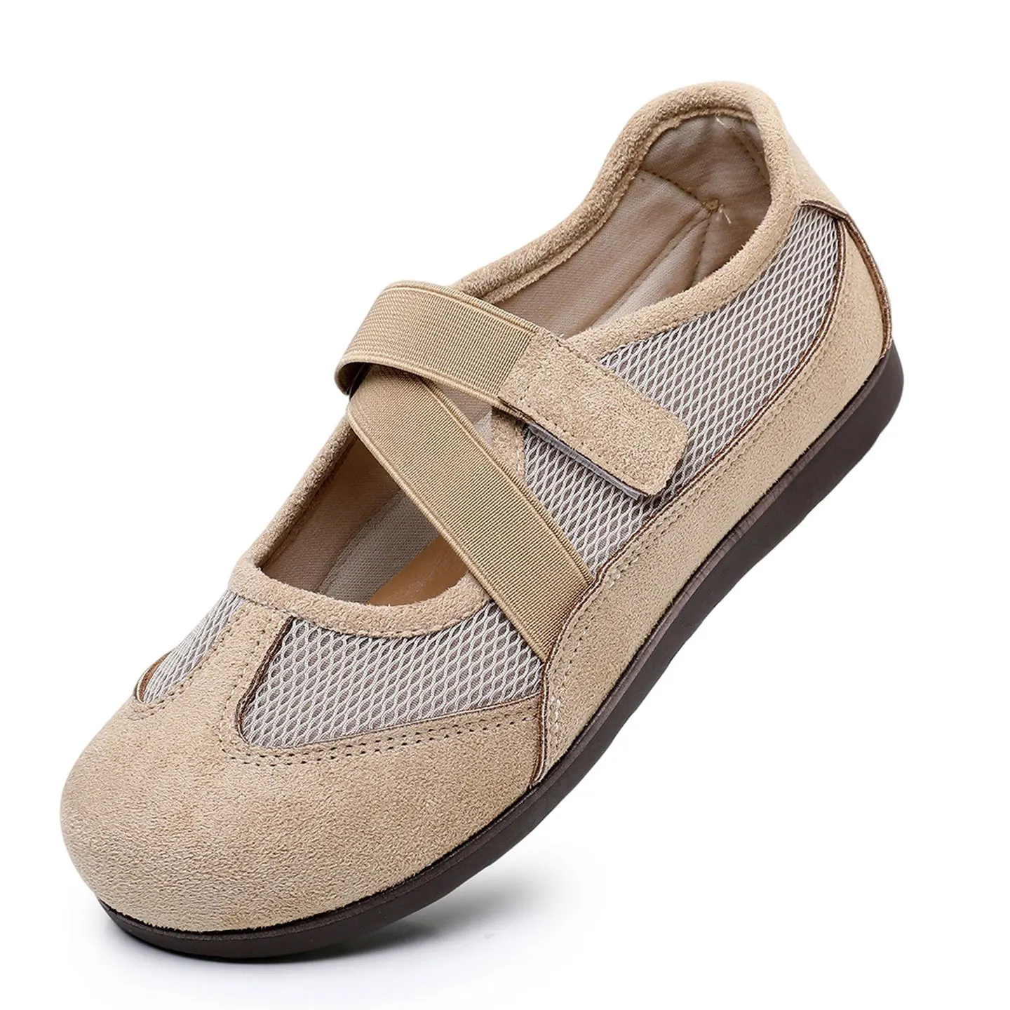 

2026 New Women's Mary Jane Flats Shoes Breathable Mesh Non-slip Soft Sole Casual Comfortable Walking Shoes for Mom