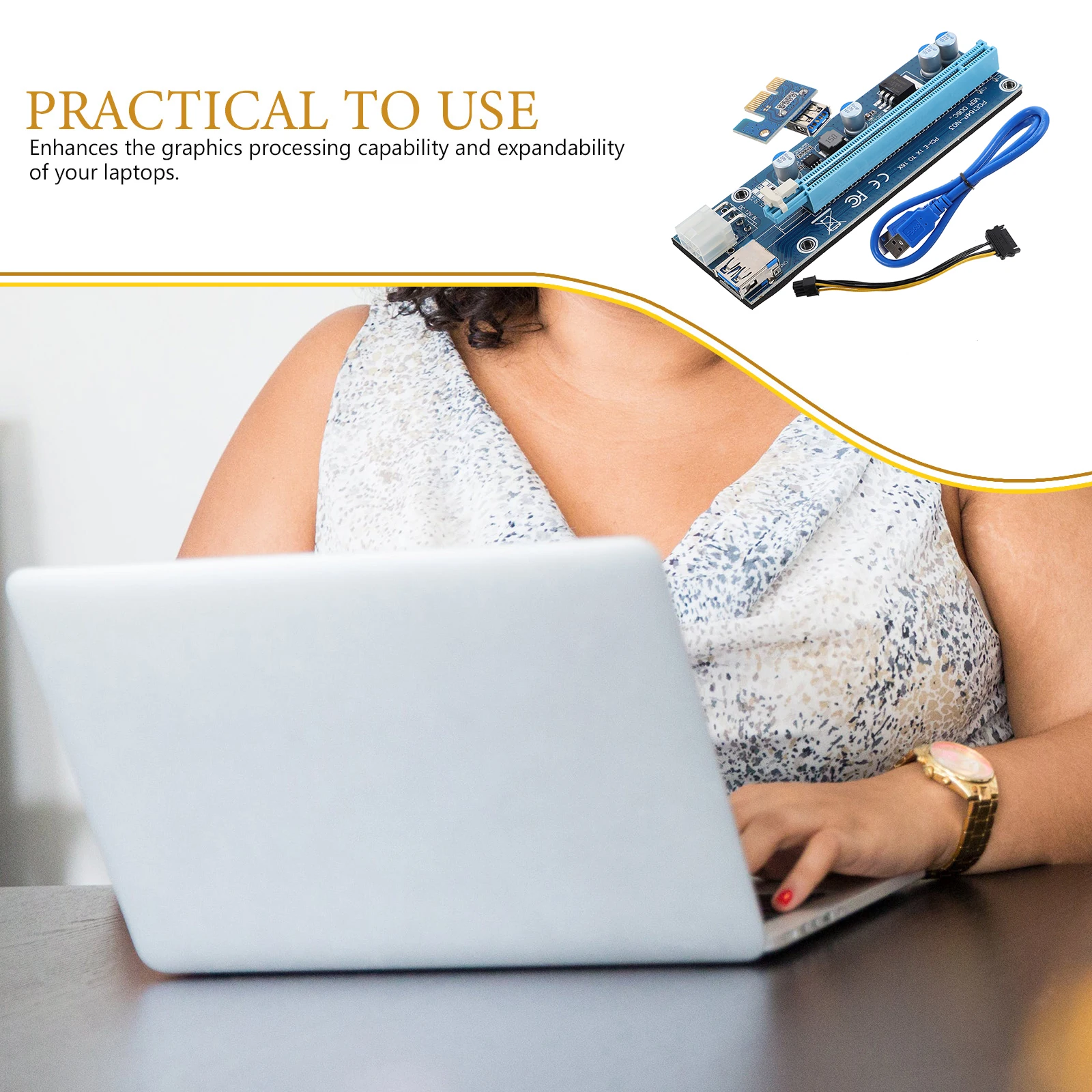 

Pcie Riser Card External Graphics Solution for Laptop Gaming and Office Use Mini GPU Adapter for Multi-Display Output