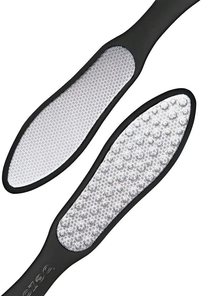 

Double Sided Foot Scraper Callus Remover, Stainless Steel Pedicure File with Storage Bag for Cracked Heels