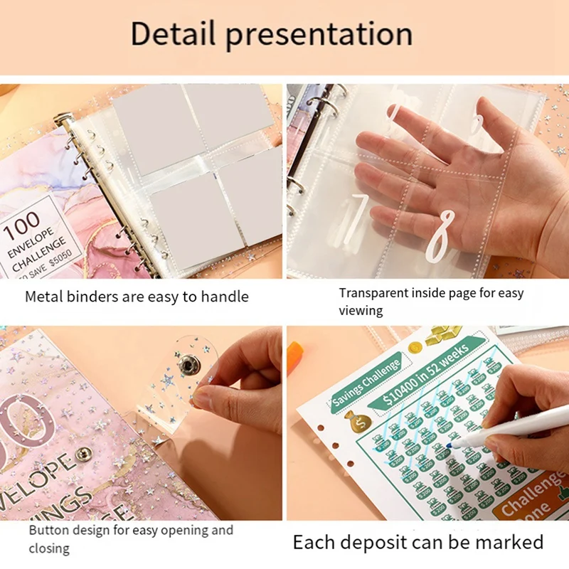 100 Envelope Challenge Binder Savings Binder For Save 5050 With Cash Envelopes For Budget Planning