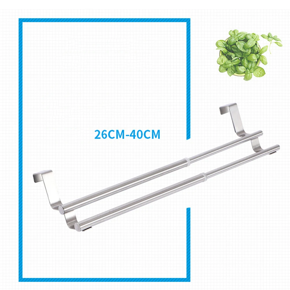 

Свободно выдвижная стойка из нержавеющей стали с двойным крючком для ванной комнаты, кухни, двери шкафа, компактное настенное крепление, прочный, 2 см