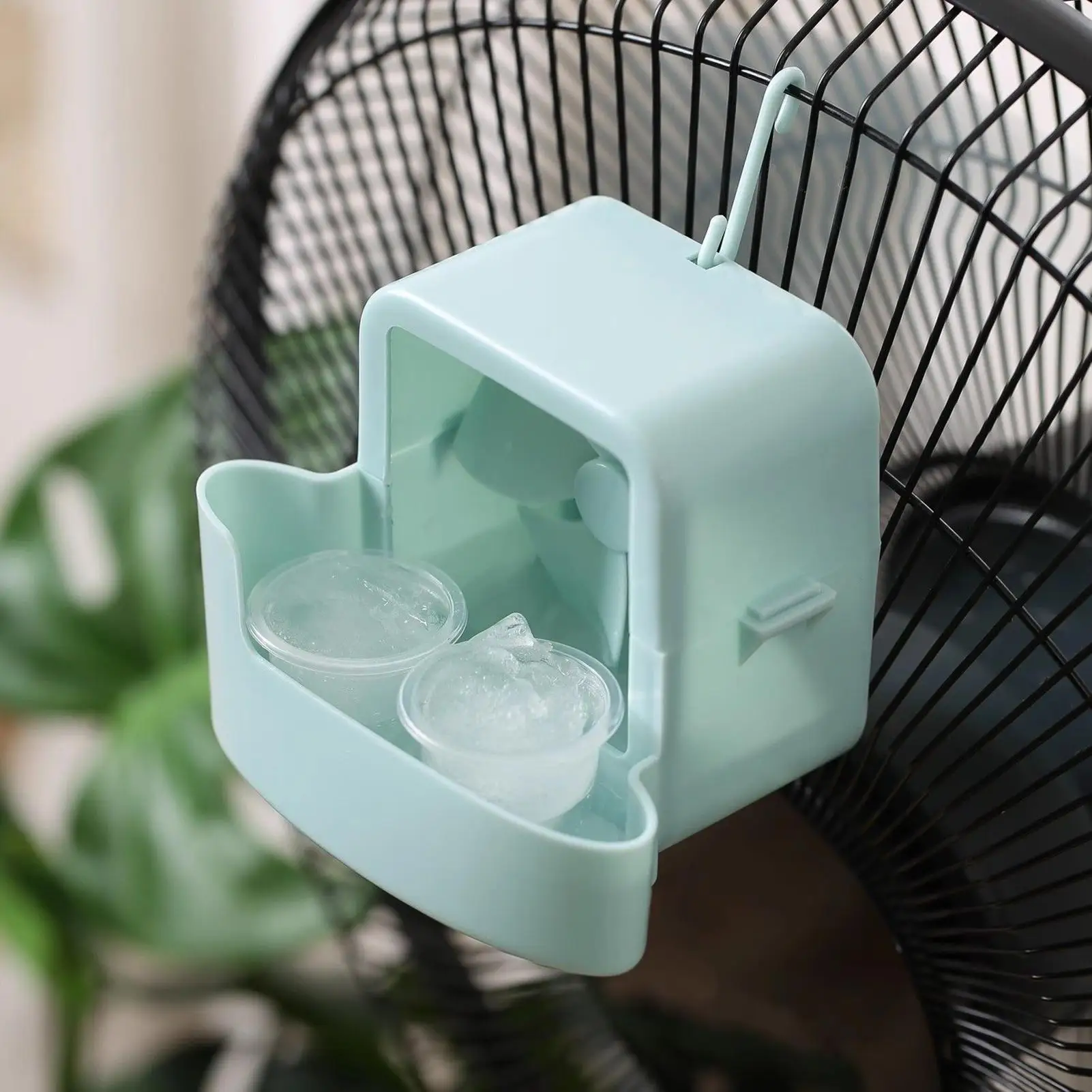 Elektrischer Ventilator zum Aufhängen, Kühlwerkzeug mit 4-Eisbecher, Haushalts-Bodenventilator, Nebel-Kühladapter, zum Aufhängen, Eishalter, Kühler, Zubehör