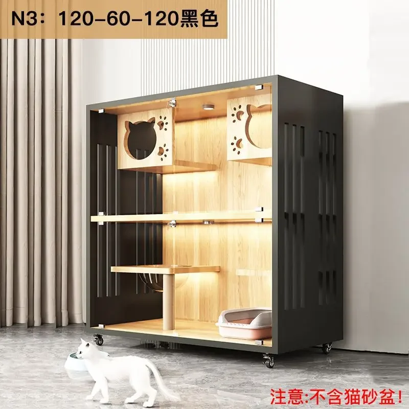 Luxury cat bed,   villa, home use with toilet, integrated  cabinet, indoor cat room, electric litter box,  cage