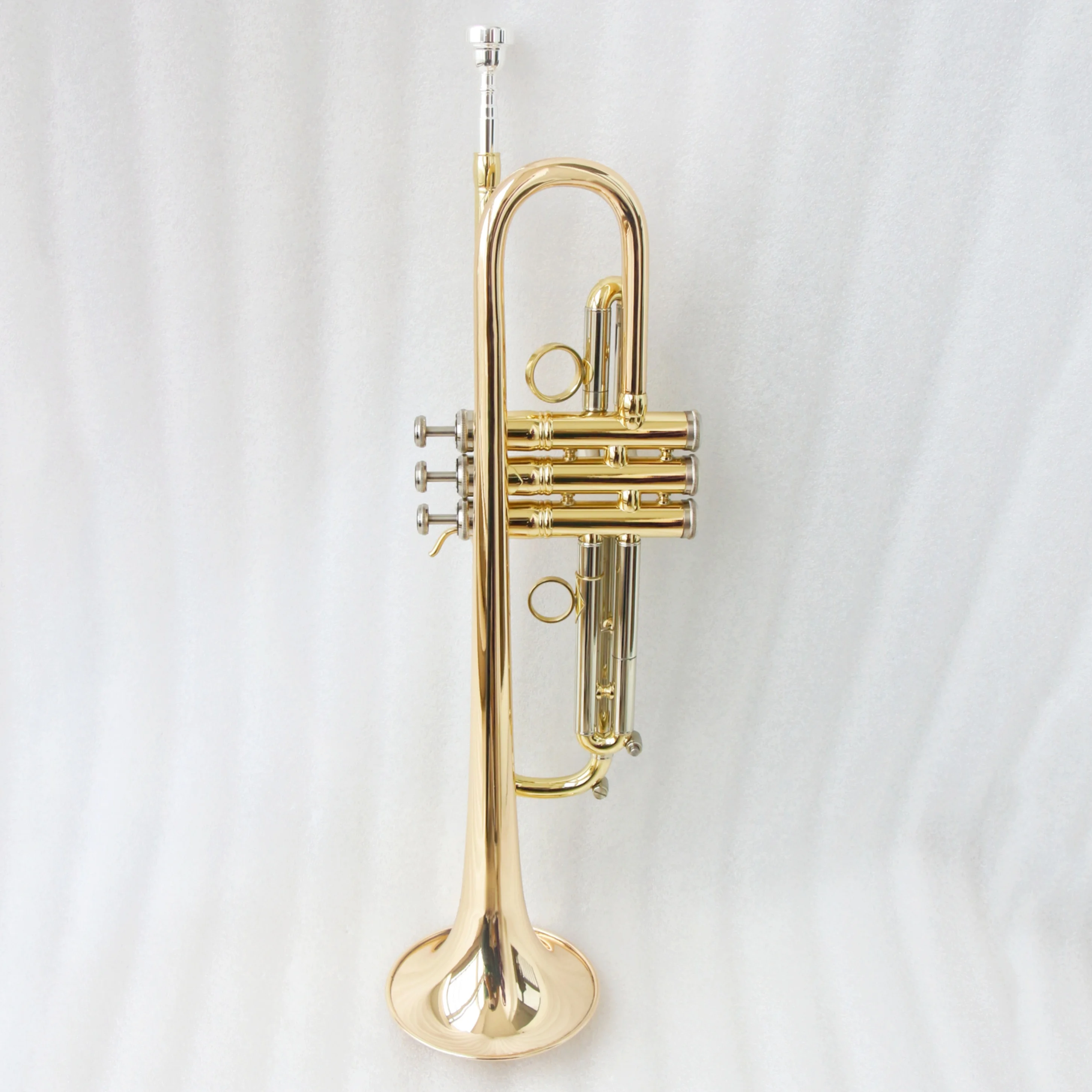 Professional Bb Tone Trumpet Brass Body Gold Brass Bell Full Cupronickel Slides Wind Instrument For Music Player Band Practice