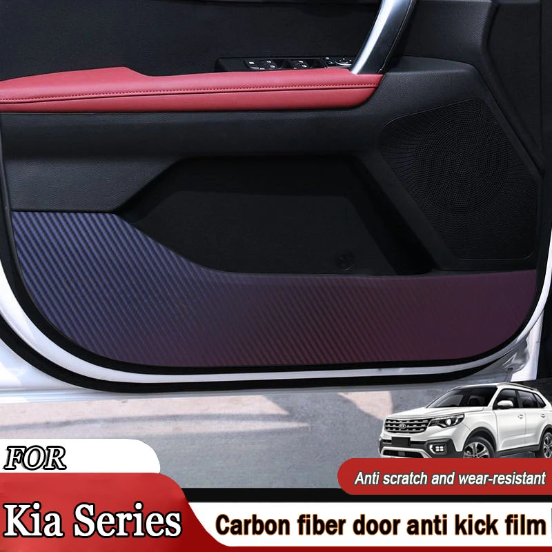 

For Kia Sportage K2 K3 K4 KX3 K5 KX5 KX7 Car Inner Door Anti Kick Pad Carbon Fiber Patterned Pad Stickers Protective Accessories