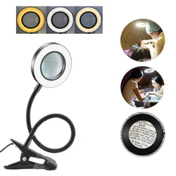 5X Magnifying Desk Lamp LED Illuminated Magnifier 3 Colors LED Magnifying Glass for Soldering Iron Repair/Craft /Hobby /Nail