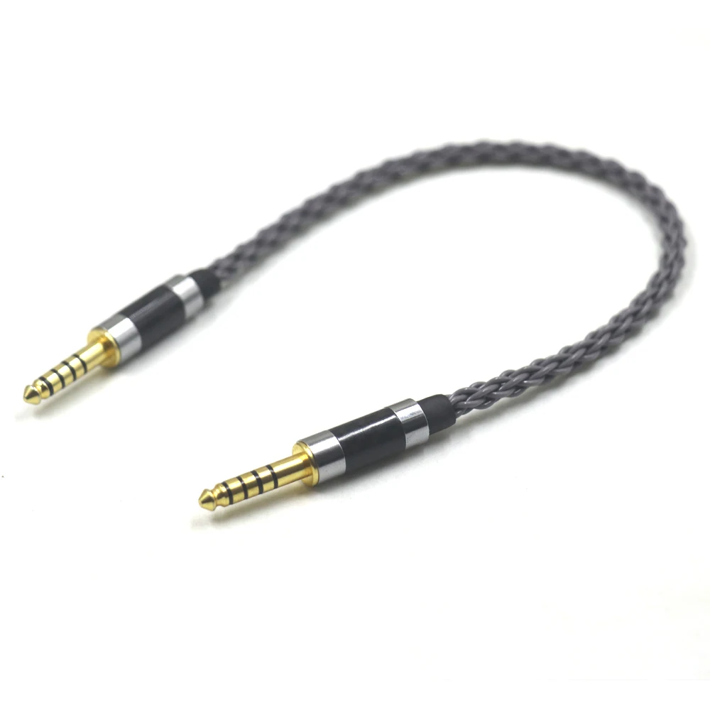 

Grey Single Crystal Plated Silver 4.4mm Balanced Male to 4.4mm Balanced Male Audio Adapter Cable 4.4 Male to Male Adapter