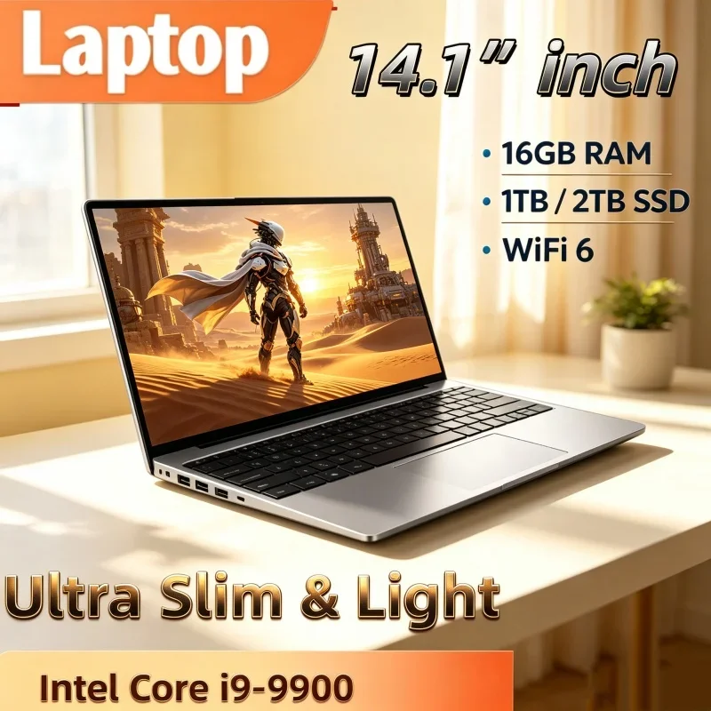 Laptop Intel I9-9900 Windows 11 14.1 Inch Matte Notebook Computer Gamer 16GB RAM 1TB 2TB SSD PC Gaming Office 1920*1080 4K HD