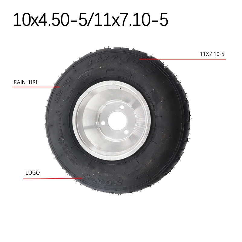 10x4.5-5 Vacuum tire wear for 168 Go kart 5 inch Wheels Beach car Accessories Drift wheel 10X4.5-5  Tire Highway hub