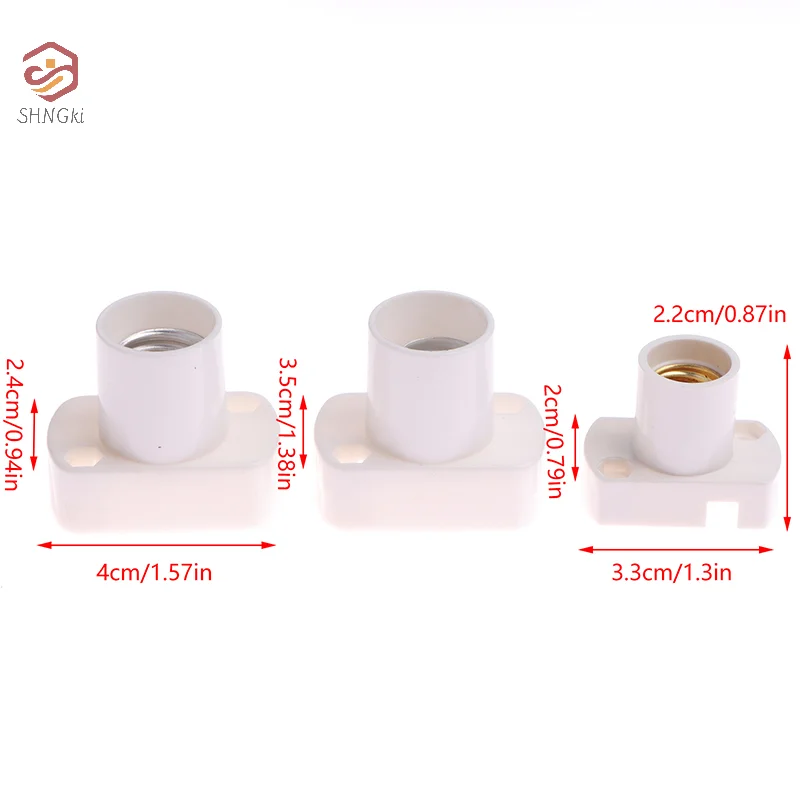 1Pc White Mini Screw Lamp Base E12 E14 E17 Supporto Lamp Holder Light Bulb Socket Holder Adapter Lamp Fixing Base Accessories