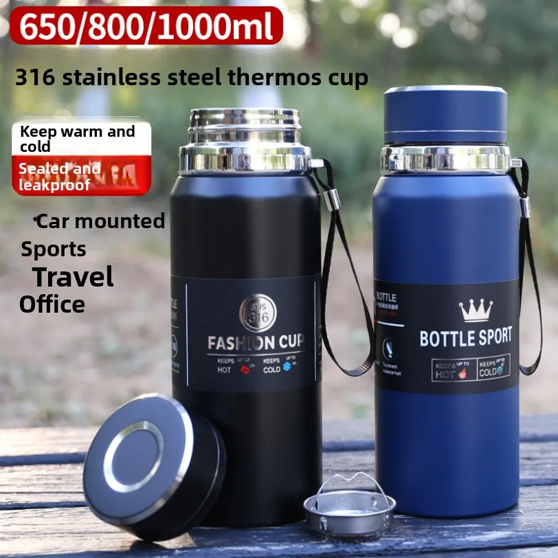 

New 316 Thermos cup large-capacity high-end water cup hit style thermos cup tea cup outdoor car