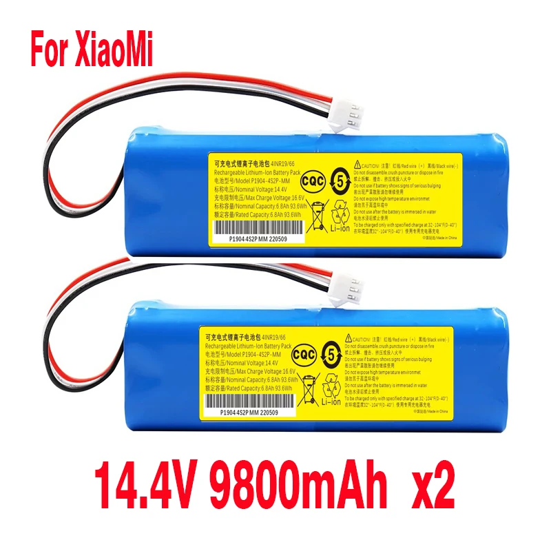 14.4V12800mAh Li-ion Battery Robot Vacuum Cleaner R1 Battery Pack For XiaoMi Lydsto R1 Viomi S9 Roidmi Eve Plus Rechargeable