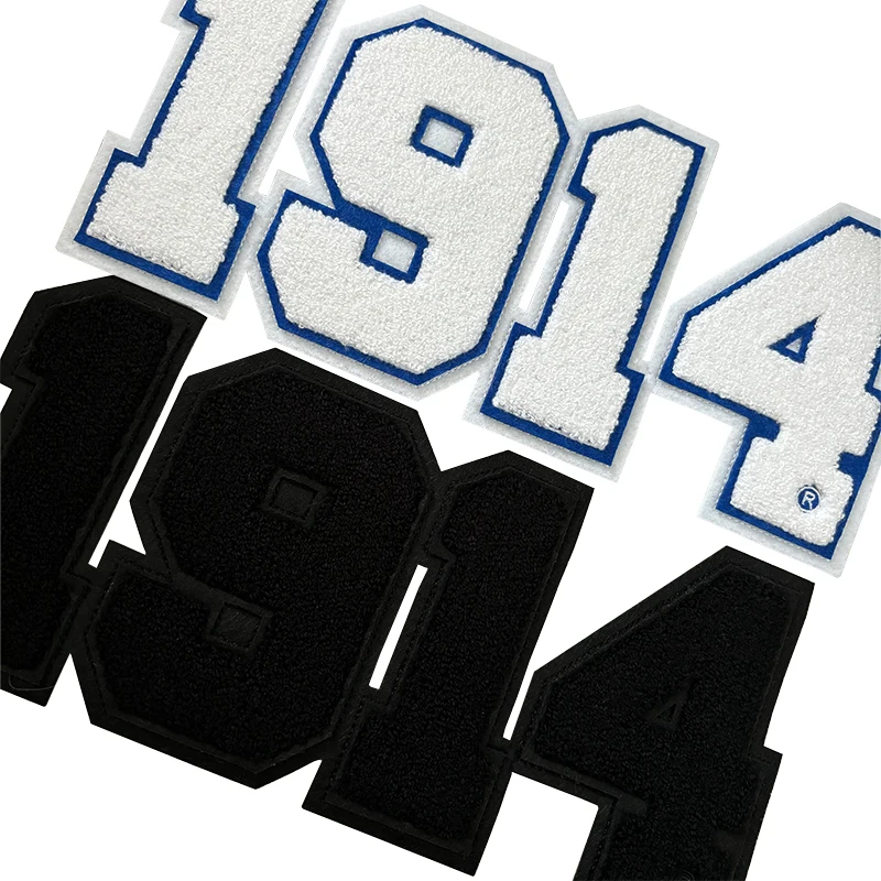 Chenille Iron on Patch for Hoodie, Royal and White, Phi Beta Sigma, Fraternity Patch, Greek Year Number, Since 1914