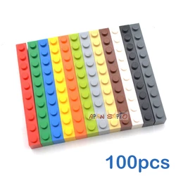 100PCS Thick 1x10 Dots DIY Building Blocks Figures Bricks Educational Creative Size Compatible With 6111 Toys for Children