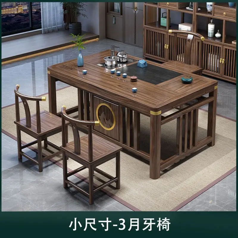 

Новый набор для чаепития: журнальный столик и стулья из массива дерева, для офиса или балкона, полный комплект.