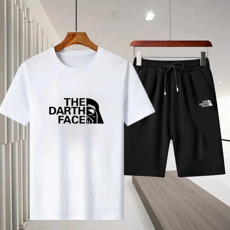 

2026 Men's Outdoor Fitness Jogging Leisure Sports Outfit, summer breathable two-piece short-sleeved top and jogging shorts