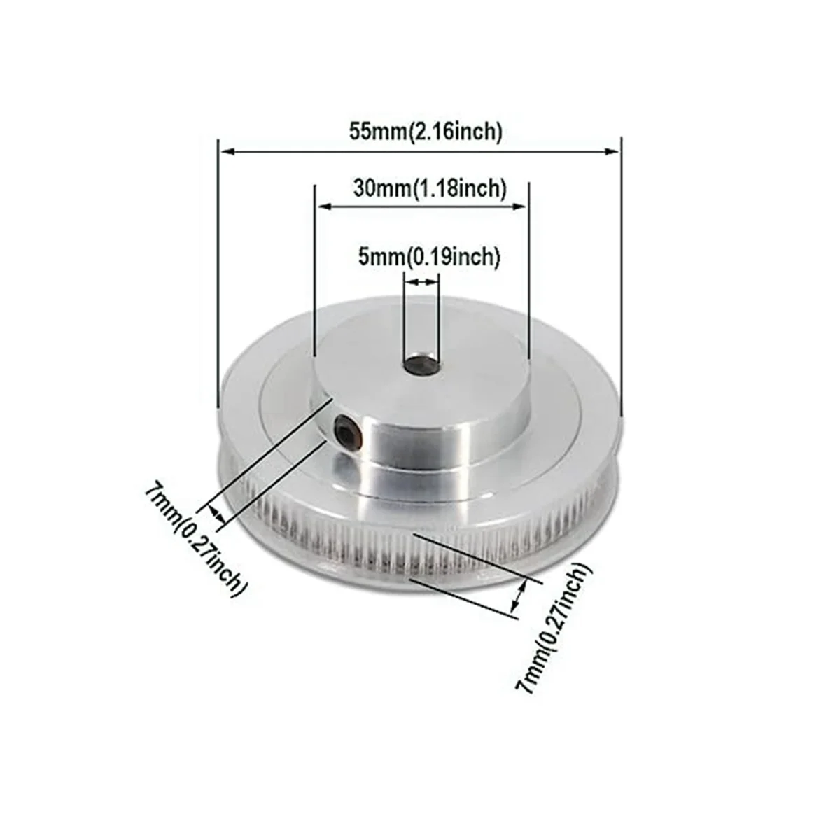 GT2 Pulley 80 Teeth 5mm Hole Pulley Timing Pulley Aluminum Alloy Reduction Belt 3D Printer Parts Replacement