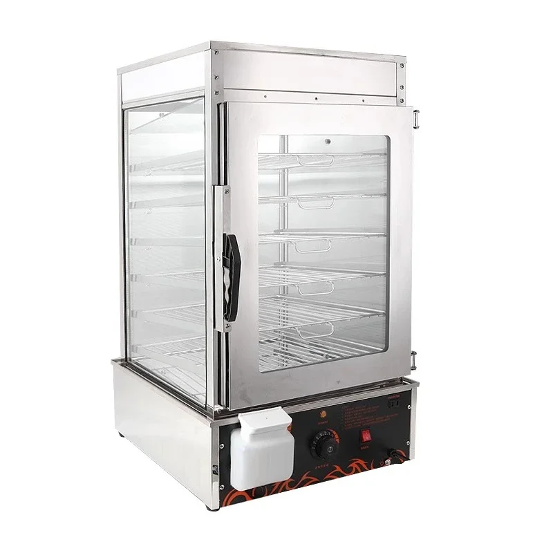 Automatic steamed buns machine, convenience store thermal insulation steamed buns steamer, small glass steamer cabinet