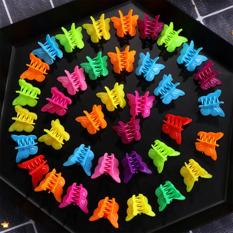 50/20Pcs Mixed Color Butterfly Hair Clips Grip Claw Barrettes Mini Clamps Jaw Hairpin Headdress Hair Styling Accessories Tool