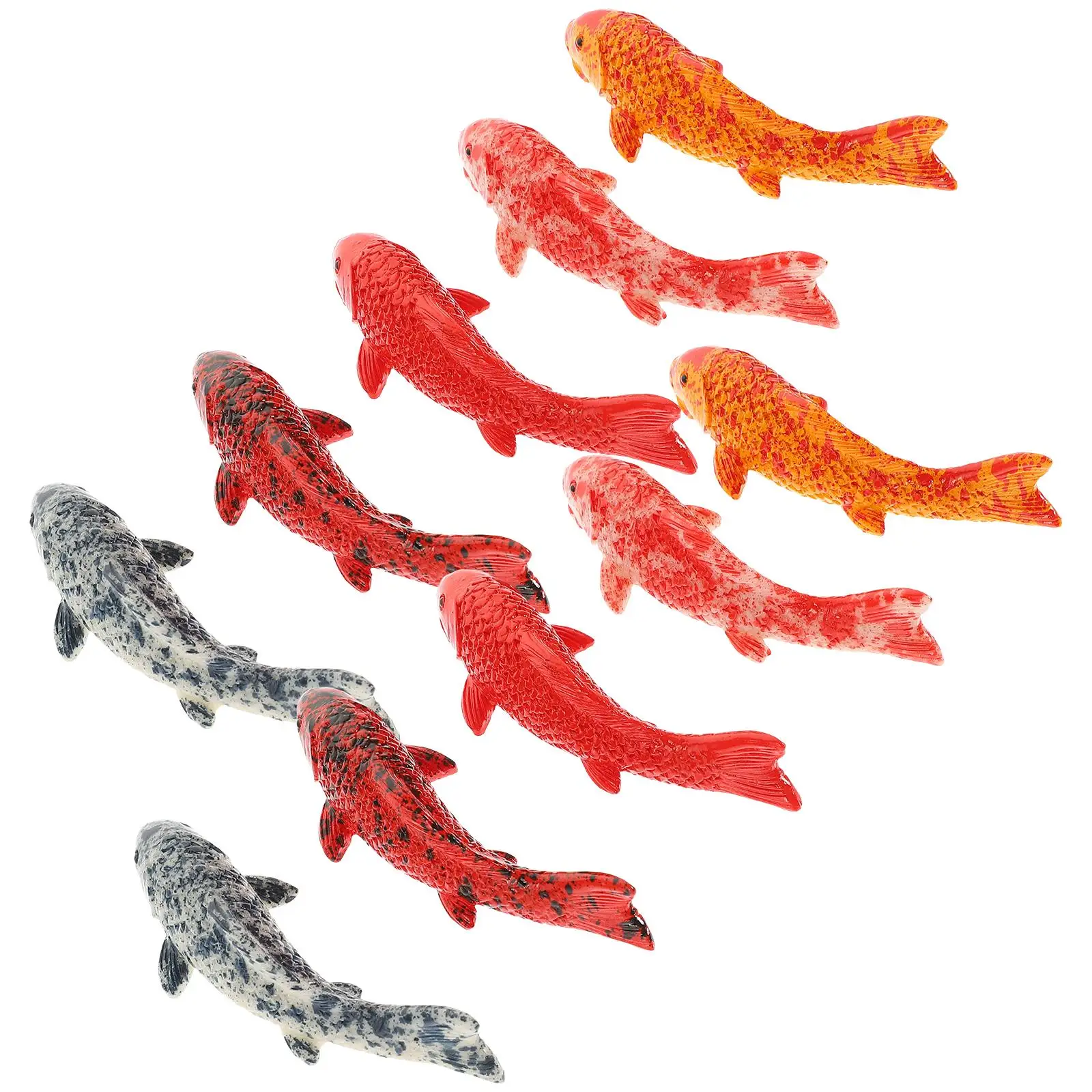 

20 Pcs Compact Fake Fish Koi Decorations Ceramics Miniature for Resin Lifelike Tank