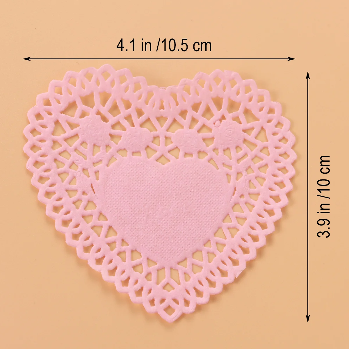 250Pcs 4 Inch Wedding Tableware Decoration Hollow Love Heart Placemats Oil Proof Floral Paper Doilies Cake Baking Paper Mats (Ra