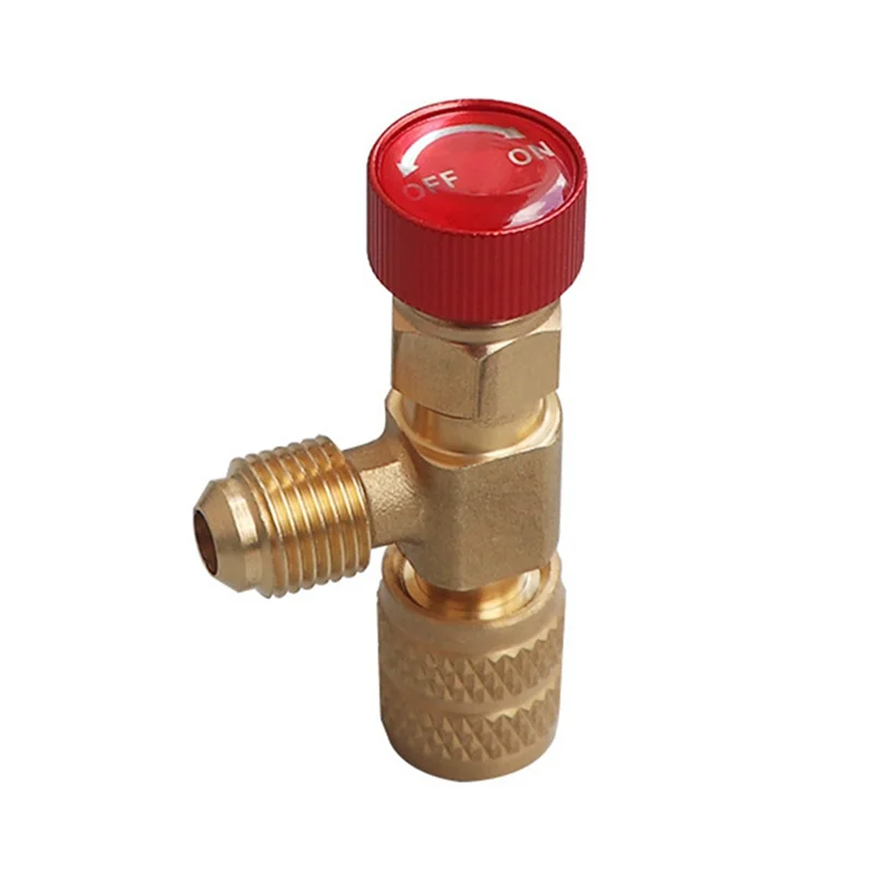 

R410 Клапан переменного тока 1/4 дюйма Наполнительное соединение Клапан хладагента кондиционера Ремонт кондиционера и предохранительный адаптер фторида Простой в использовании C-AT36