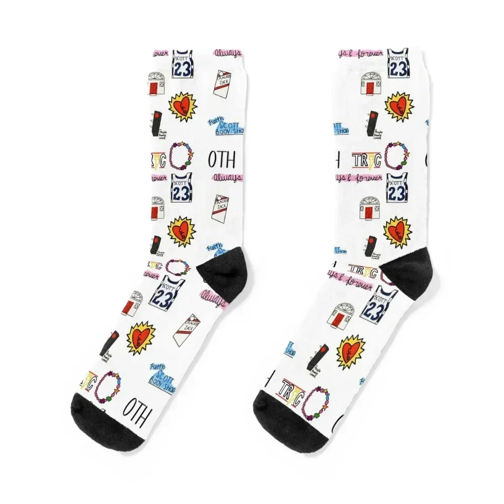 

One tree Hill sticker pack Socks colored cycling cartoon heated Boy Child Socks Women's