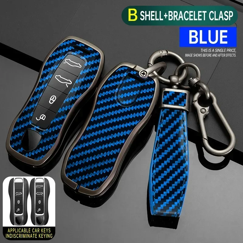 

Carbon Fiber Zinc Alloy Car Smart Key Shell Cover Case For Porsche New Cayenne Panamera 911 992 Taycan Car Key Case Accessories