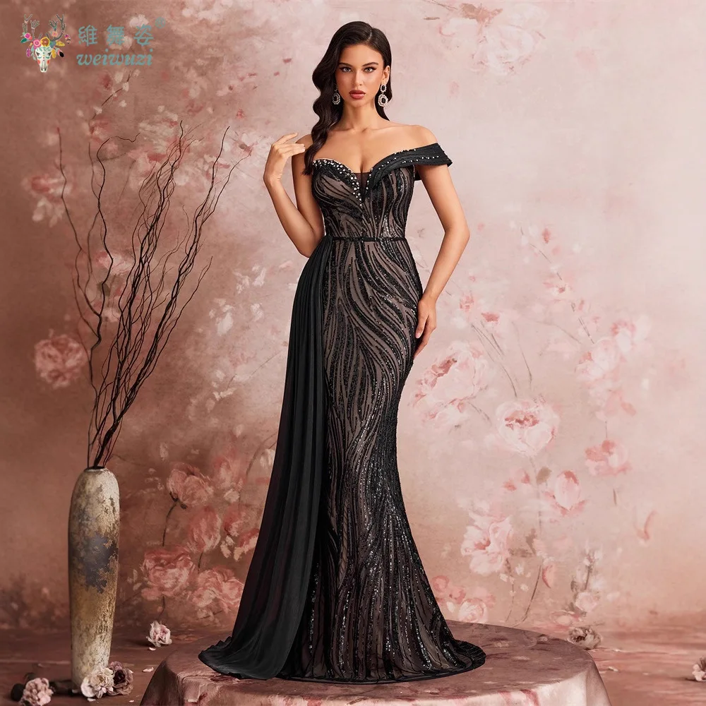 

Элегантные и сексуальные вечерние платья с v-образным вырезом и открытыми плечами и блестками, роскошные вечерние платья русалки, коктейльное платье для женщин