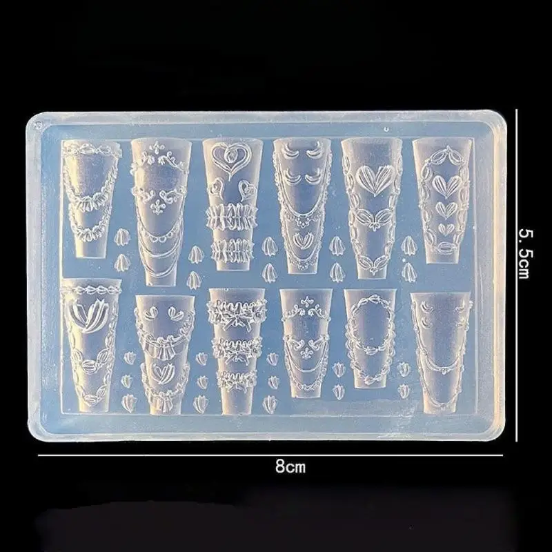 3D Bowknot Nail Art Silicone Mold Multiple Ribbon Lace Bow Shapes Soft Flexible Kit for Acrylic Gel DIY Nails