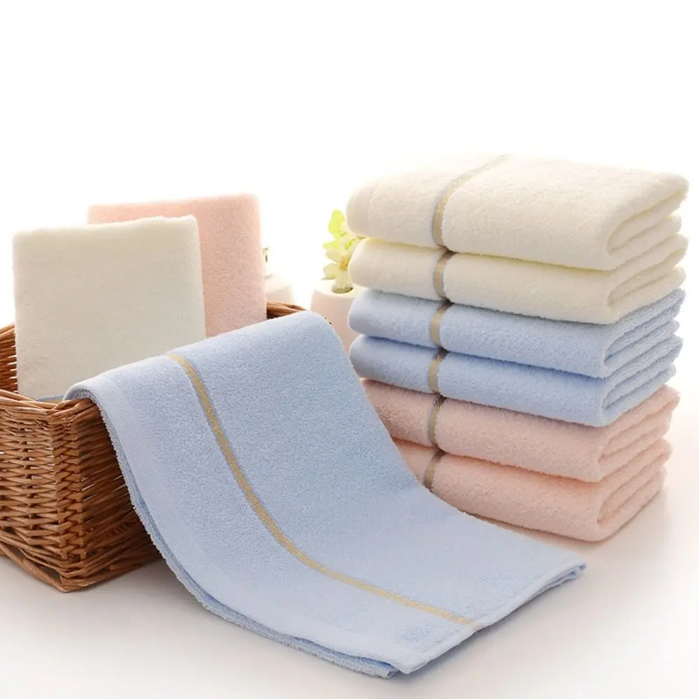 2Pcs Gift Towel 33x73cm Cotton Stripe Bath Towel Thickened Luxury Hand Towel Soft Quick-drying Face Towel Salon