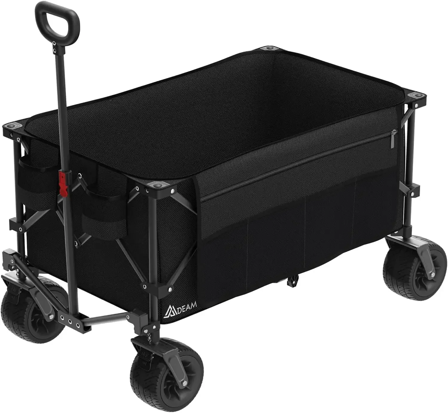 

Folding Collapsible Wagon,Large Capacity Outdoor Wagons Carts Heavy Duty Foldable Utility with Big All-Terrain Wheels