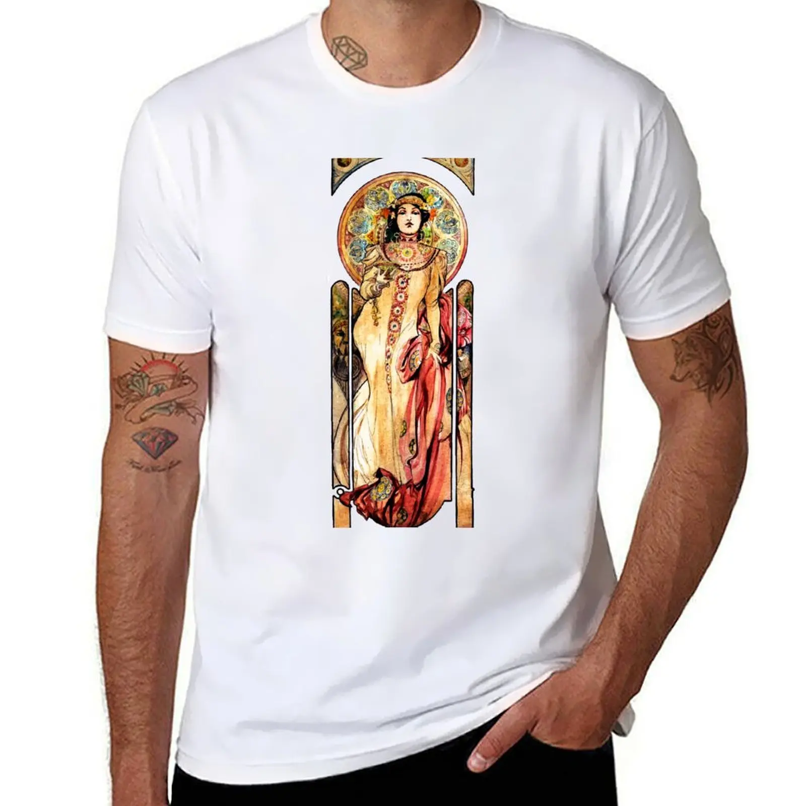 

Muscha Art Nouveau T-Shirt t shirt custom print t shirt man plain t shirt for man 100 percent cotton T-shirt