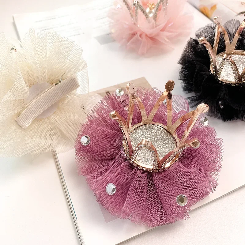 Princess Children Girl Hairpin Sweet Vintage Crown Hair Clip for Kid Girl Birthday Party Decroative Hair Pin Little Girl Gift