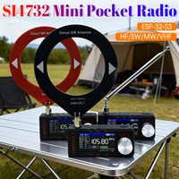 SI4732 Mini Pocket Radio 1.9inch IPS Screen AM FM LBS HF SW MW VHF Display All Band Receiver Radio With Antenna Portable Radio