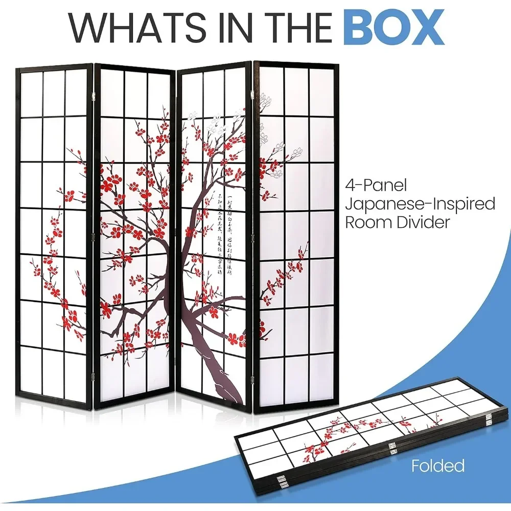 Imagem -06 - Clássico Japonês Tela Divisor de Quarto Painéis Portátil Autônomo Separador Decorativo Interior