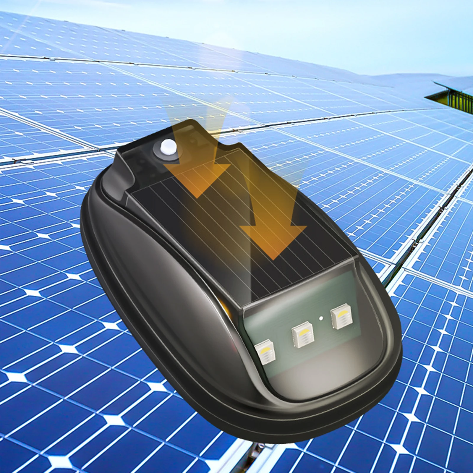 Solar-Power Car Roof Light with RC RGB Wireless Flashing Lights Universal Signal Mouse Lamp for Pickup Trucks SUV Motorcycles