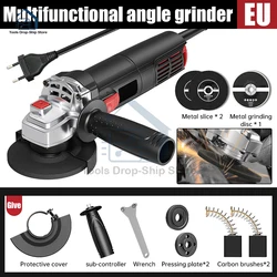 Electric Angle Grinder 220V/110V Corded Grinding Machine 100mm Electric Grinding Cutting Polishing Power Tool Hand Grinding Whee