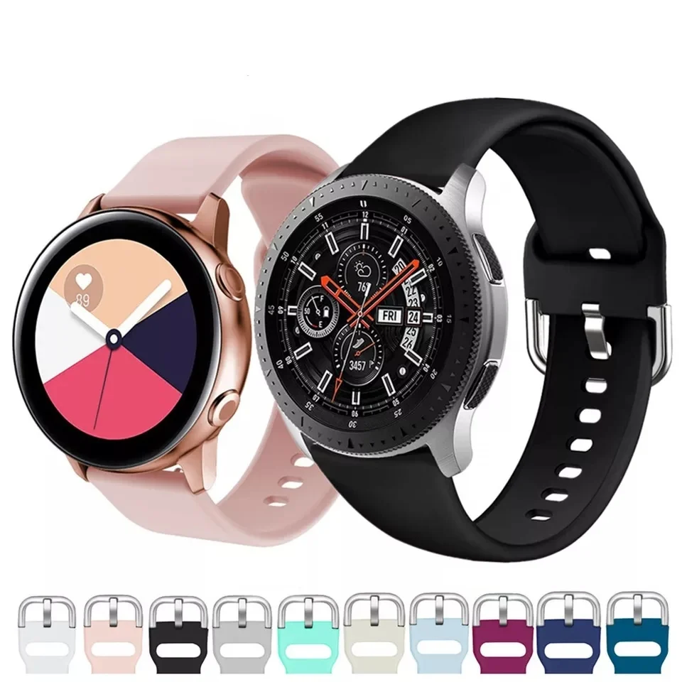 

22mm 20mm soft silicone strap For Samsung Galaxy watch 3/Active 2/Huawei watch GT Comfortable strap accessories for Amazfit GTR